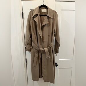 Oak and fort oversized trench coat in brindle